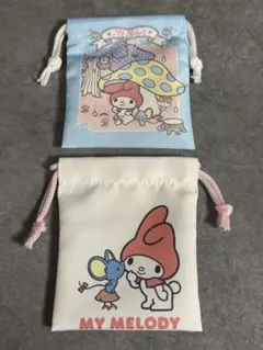 サンリオ マイメロ マイメロディ 50周年 プチ巾着 　 2点セット セリア