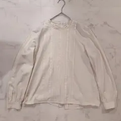 PAR ICI ピンタック シャツ ブラウス フリルネック フリーサイズ 美品