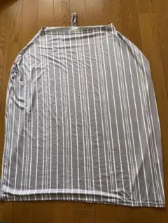 ストライプ授乳ケープ グレー