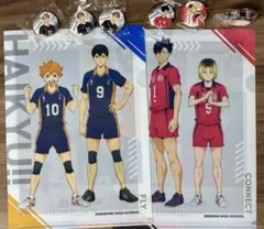 ハイキュー　くら寿司 クリアファイル　缶バッジ　マスキングテープ8点セット