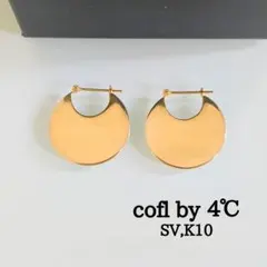 4℃　cofl　ゴールド　サークル　プレート　シンプル　シルバー　K10　ピアス