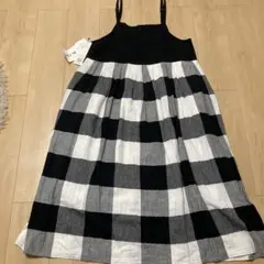 サマンサモスモス　リサイクルリネン混前後着キャミワンピース