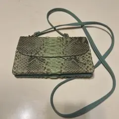 へび年 ヘビ革×本革 縁起の良いヘビ革のお財布ショルダー
