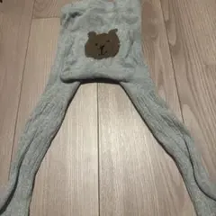 【12-24M】ベビータイツ くま柄 グレー