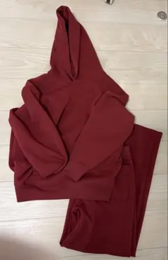 ユニクロC★スエットトップス&ストレートパンツセット、Sサイズ、新品赤系