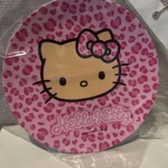 新品　日焼けキティ　メラミンプレート　お皿　ヒョウ柄　ピンクのサムネイル