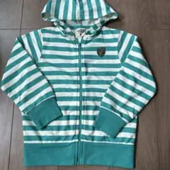 しまむら ミントグリーン ボーダーパーカー 薄手パーカー