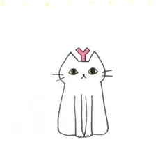 【1090】【白猫の絵】オリジナル手描きアナログイラスト原画　自作創作アート作品