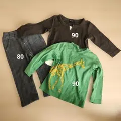 キッズ服 長袖カットソー 90・80サイズ セット