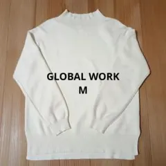 GLOBAL WORK メルティスタンドスリットプルオーバー アイボリー　M