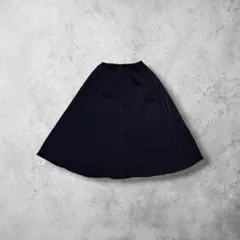 GU ロングスカート ブラック XL 無地 上品 ウエストゴム ゆったり フレア