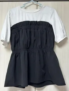 AZUL BY MOUSSY 異素材切替フリルカットソー