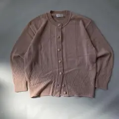 MISAKI ニットカーディガン ピンク ケーブル編み レトロ