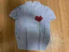 dot and stripe 半袖シャツ ブルー ストライプのサムネイル