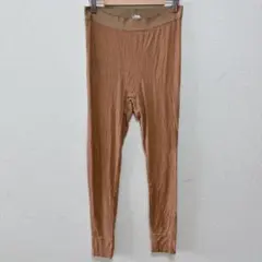 スターズアバブ リブ レギンスパンツ リブ裾 S 茶 レーヨン ルームウェア