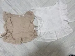 ベビーシャツ フリル リボン 2点セット 80-90cm