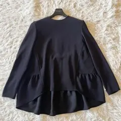 ヨーコチャン✨ ロングスリーブ バックティアードブラウス ブラック サイズ36