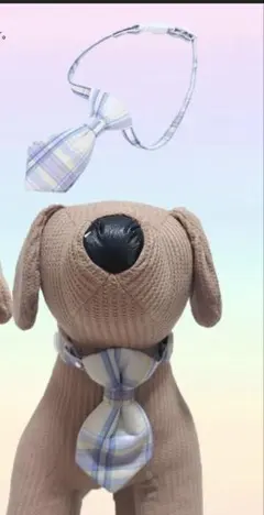 チェック ネクタイ 首飾り 首輪　猫アクセサリー 犬アクセサリー ペット用