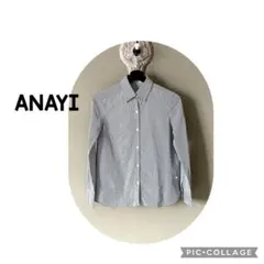ANAYI ストライプ柄 cotton100長袖シャツ38日本製のサムネイル