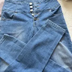 ハイウエストスキニーデニムライトブルー