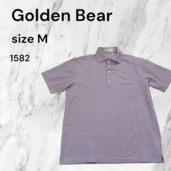 Golden Bear パープル ポロシャツ M半袖　薄紫シンプル胸ポケット付きのサムネイル