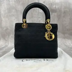 【保存袋付】レディディオール Dior トートバッグ カナージュ ロゴ金具