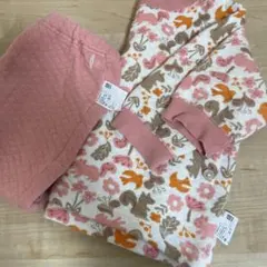 ベビー パジャマセット 動物と花プリント