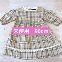イーストボーイ チェック柄刺繍ワンピース90cmのサムネイル