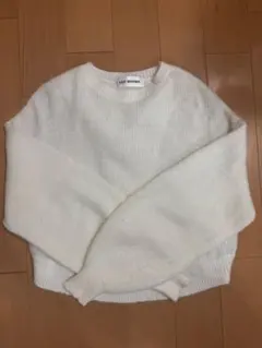 LILY BROWN ホワイト ニットセーター バッククロス