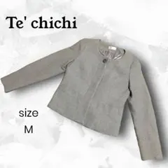 【Te chichi】テチチ　ノーカラージャケット　M バックリボン　ラメ糸