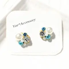 D-114　ハンドメイド☆ビジューピアス／イヤリング