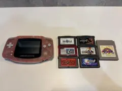 ゲームボーイアドバンス クリアピンク 本体+ゲーム6本