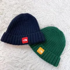 THE NORTH FACE✨キッズ ベビー ニット帽 2点セット 紺 緑 帽子