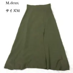 エムドゥ M.deux スリット入マキシフレアスカート カーキ Mのサムネイル