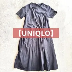 【GU】黒 半袖　ロングワンピース　マタニティにも◎