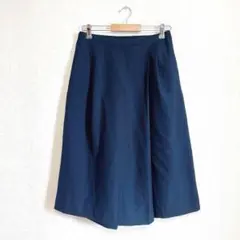 無印良品　良品計画　ネイビーのフレアガウチョパンツ　スカンツ　速乾　薄手