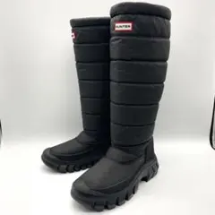 상태좋음 HUNTER ハンター イントレピッドトールスノーブーツ 黒 23cm
