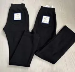 【タグ付き新品未使用】無地 ストレッチパンツ 2枚セット 130cm ブラック