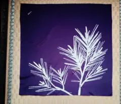 風呂敷 72cm×70cm 濃い紫 紫 植物