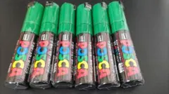 uni ポスターカラーマーカー　角芯　太字　みどり　6本　PC-8K ポスカ