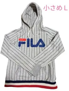 FILA ストライプ フード付き　　　　パーカー 小さめL グレー