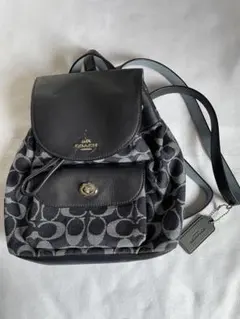 COACH コーチ ミニリュック シグネチャー デニム ネイビー系