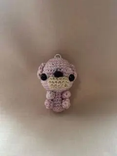 あみぐるみ　カラフル犬　キーホルダー