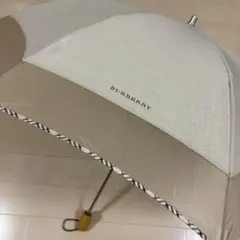 ※訳ありBURBERRY 折りたたみ日傘 ベージュ※シミ等あり