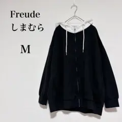 ☆新品タグ付☆ オーバーサイズ 配色フルジップパーカー モノクロ カジュアル