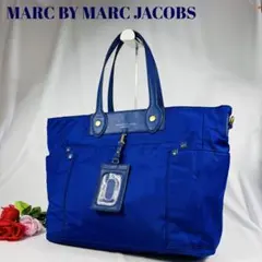 マークバイマークジェイコブス　トートバッグ　肩掛け可　ナイロン　サフィアノレザー