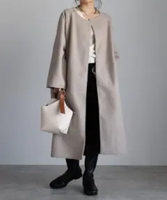 sakishimatokyo ボリュームノーカラーロングコート【中古品・美品】