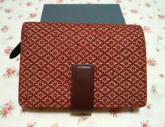 印傳屋 札入 菱菊柄 赤×白