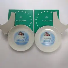 【FUJIYA（不二家）】ペコちゃん 1991年クリスマス プレート 2枚セットのサムネイル