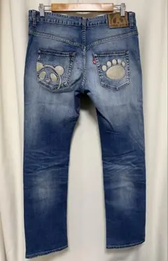 PANDIESTA 熊猫謹製 パンダ刺繍 デニムパンツ ジーンズ 加工 W34のサムネイル